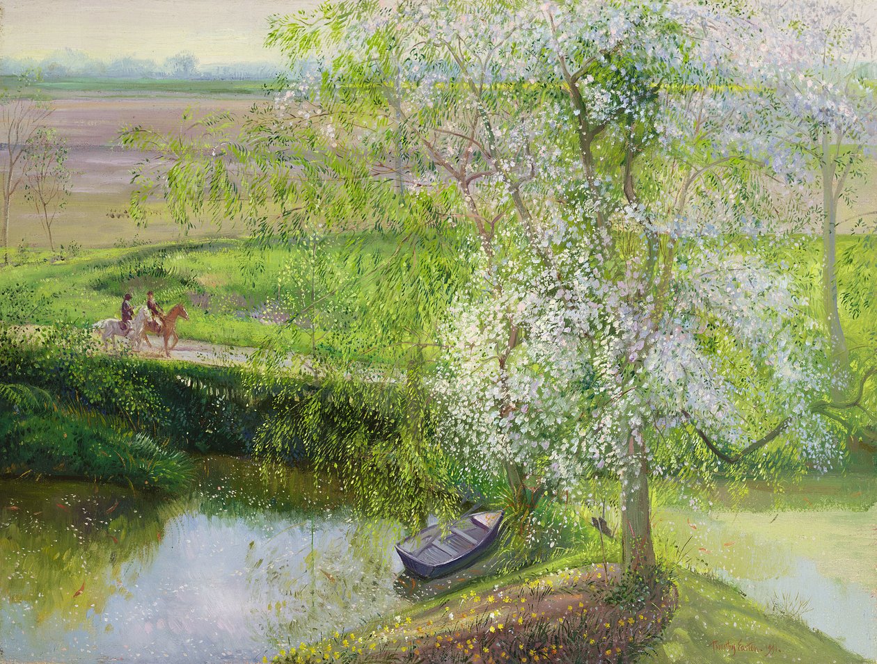 Manzano en flor y sauce, 1991 de Timothy Easton