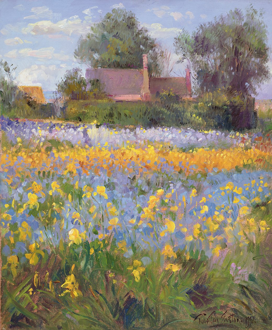 Las cabañas cerradas en el campo de iris de Timothy Easton