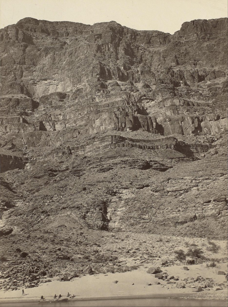 Pared en el Gran Cañón, río Colorado de Timothy H. OSullivan