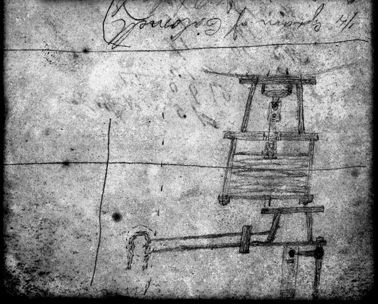 Boceto de una válvula de seguridad con resorte del cuaderno de notas de Hackworth, 1827-28 de Timothy Hackworth