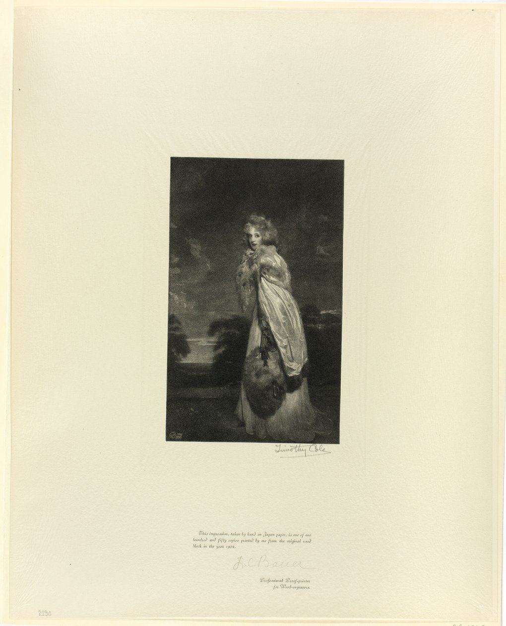 Lady Derby (Miss Farren), de los Viejos Maestros Ingleses de Timothy Cole