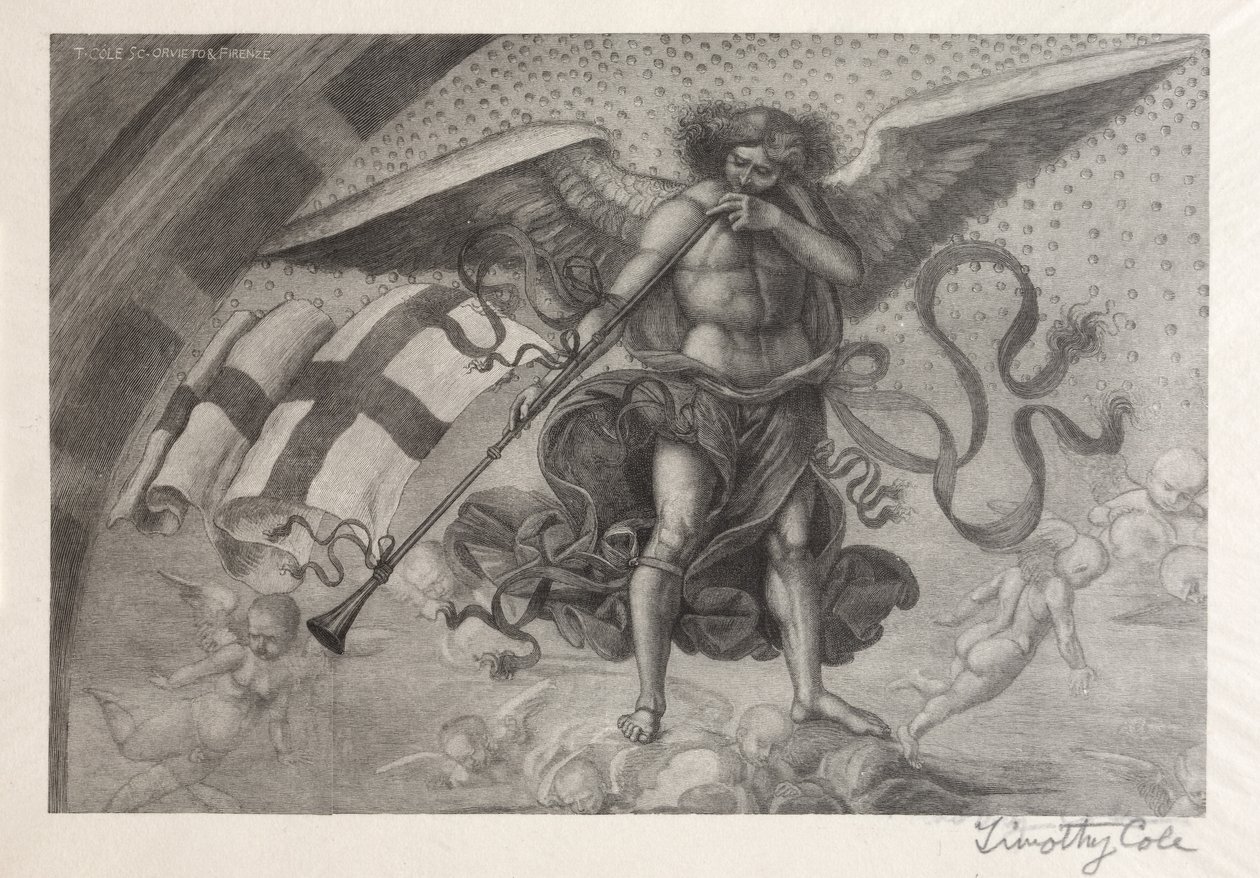 Viejos maestros italianos: Ángel tocando una trompeta, 1888-1892 de Timothy Cole