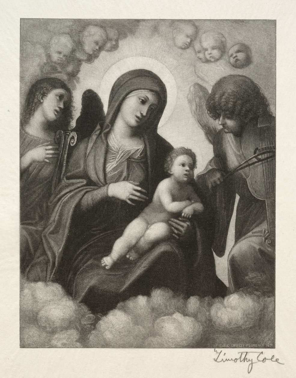 Antiguos maestros italianos: Madonna y el niño en la gloria, 1891 de Timothy Cole