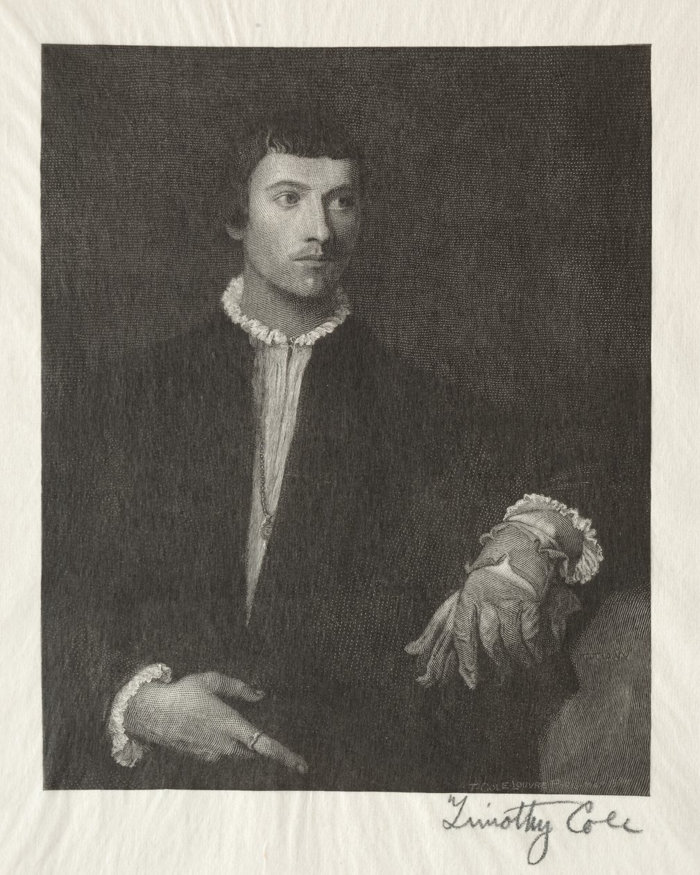 Viejos maestros italianos: El hombre con los guantes, 1887 de Timothy Cole