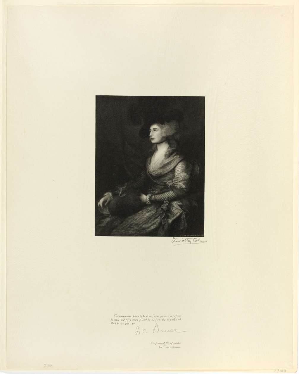 Retrato de la Sra. Siddons, de Viejos Maestros Ingleses de Timothy Cole