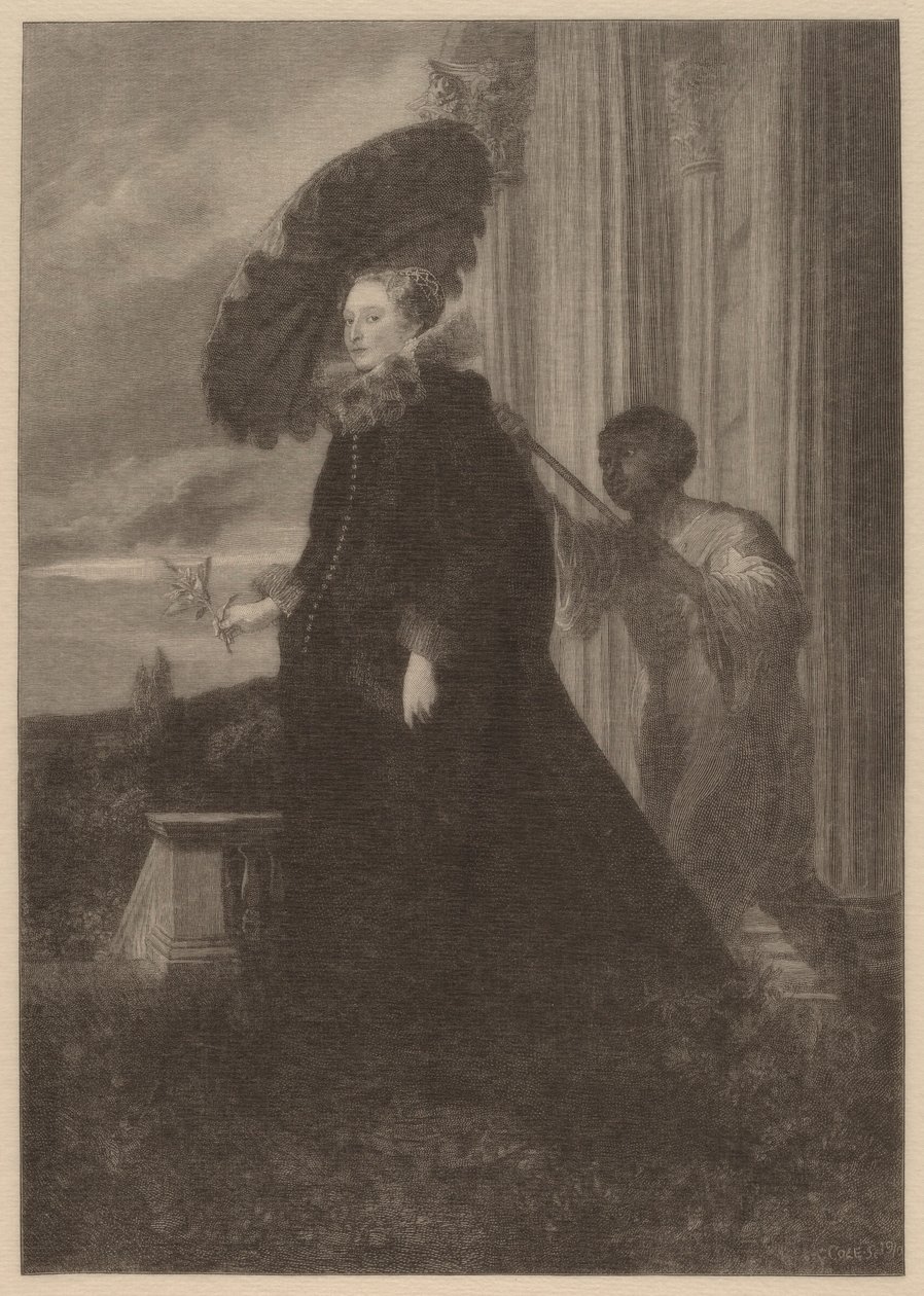 Marchesa Elena Grimaldi, Esposa de Marchese Nicola Cattaneo de Timothy Cole after Sir Anthony van Dyck