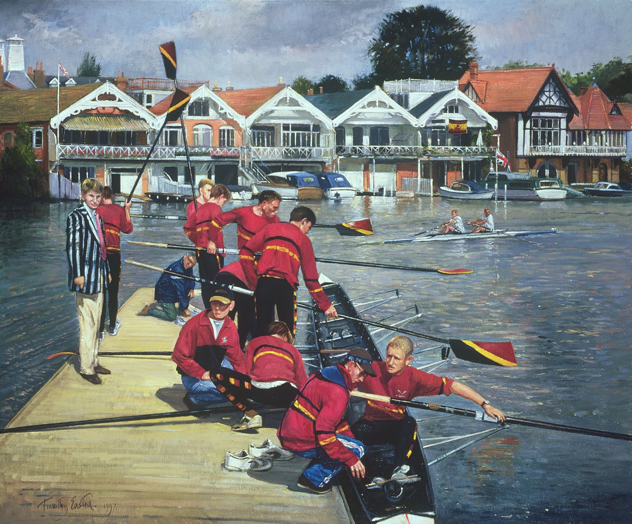 Hacia los cobertizos de botes, Henley, 1997 de Timothy Easton