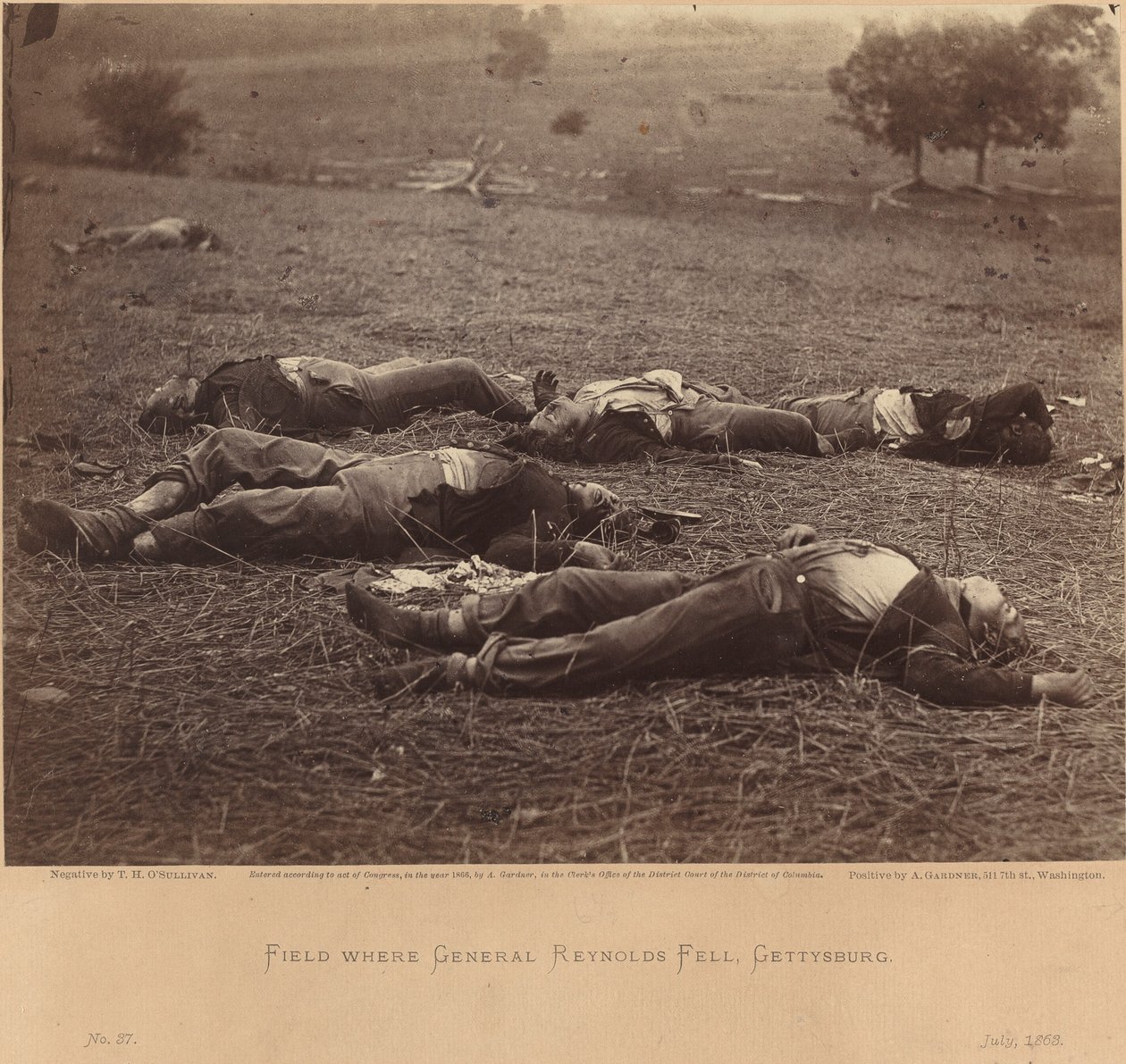Campo donde cayó el General Reynolds, Gettysburg, 5 de julio de 1863 de Timothy H. O