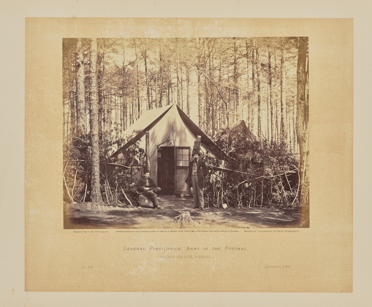 Oficina General de Correos, Ejército del Potomac, Brandy Station, Virginia. de Timothy H. OSullivan