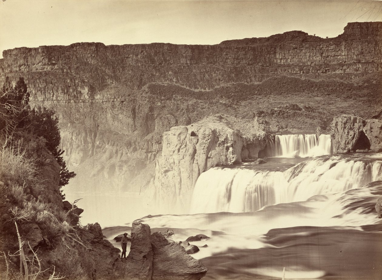 Cascadas de Shoshone, río Snake, Idaho. Vista al mediodía. Paredes adyacentes de unos 1.000 pies de altura. de Timothy H. O