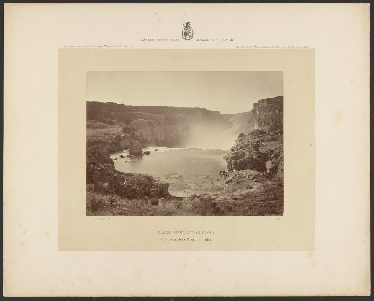 Cañón del río Snake, Idaho, vista desde encima de las cataratas Shoshone de Timothy H. OSullivan