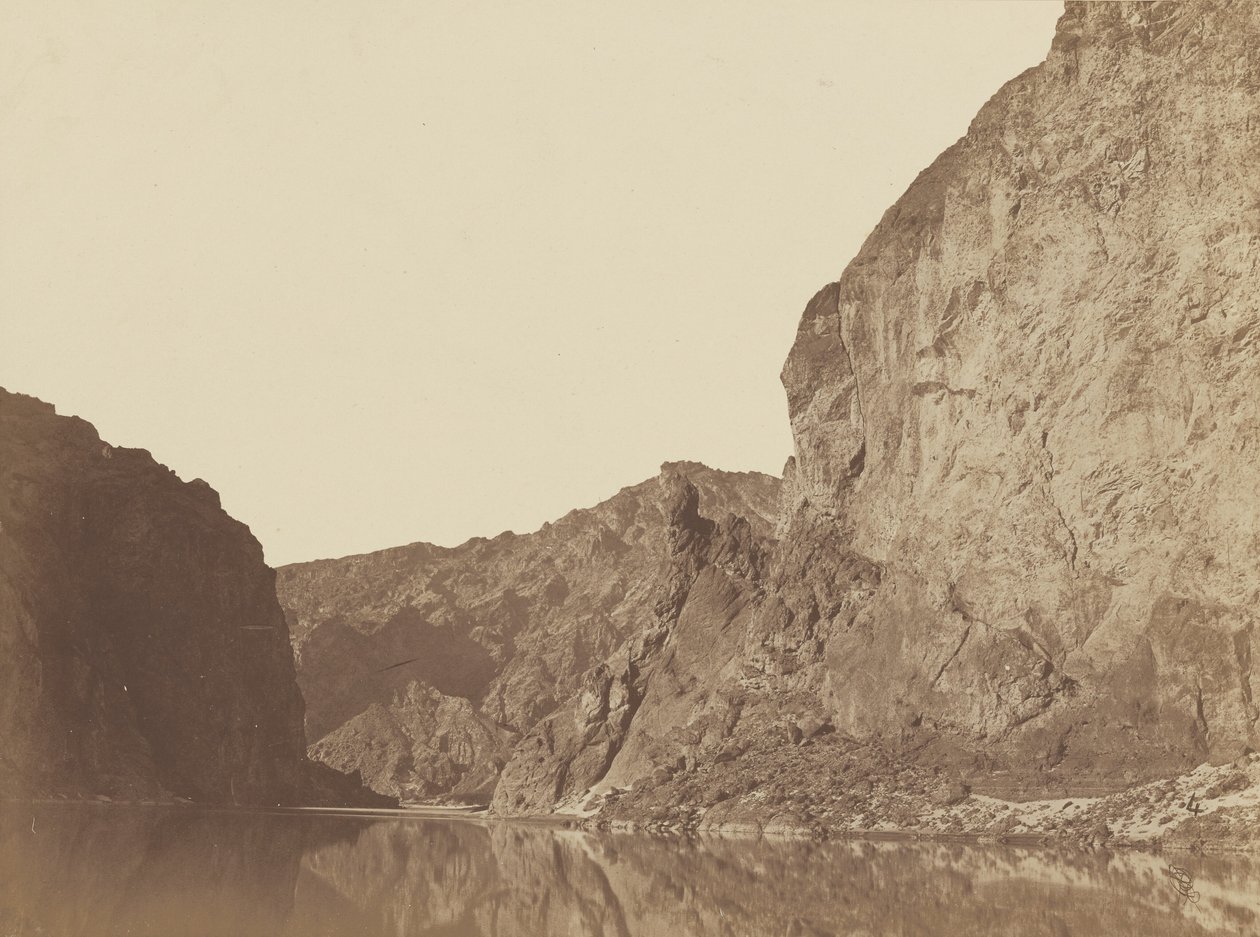 Cañón Negro, río Colorado, mirando hacia abajo desde el campamento Big Horn, nº 4, 1871 (foto) de Timothy O
