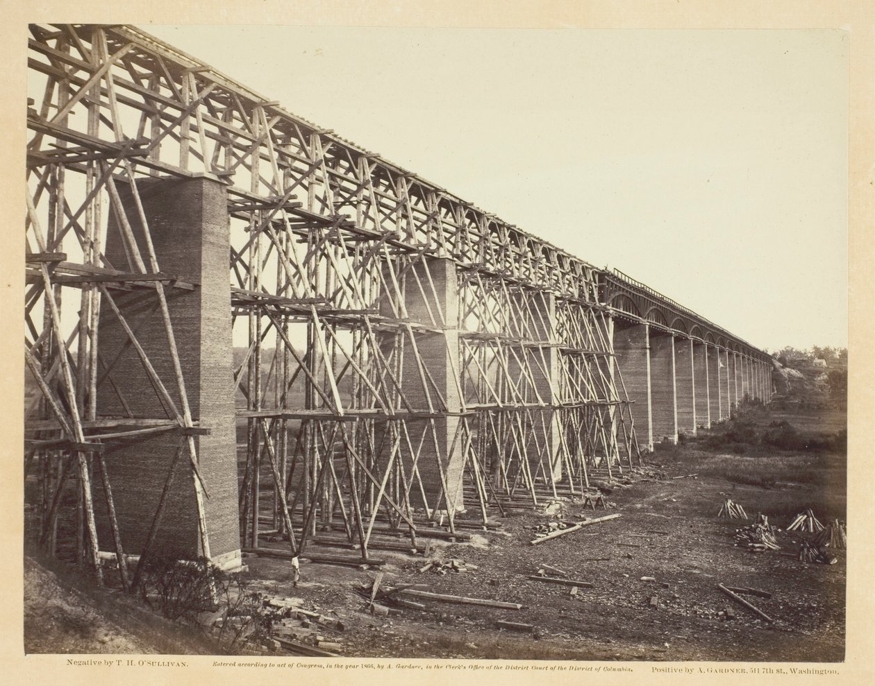 High Bridge cruzando el Appomattox, cerca de Farmville de Timothy O