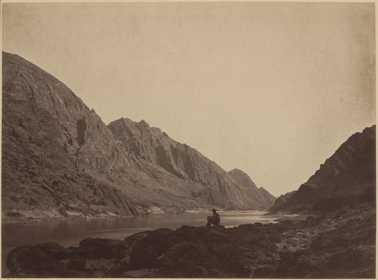 Cañón Iceberg, río Colorado, mirando hacia arriba,1871 (foto) de Timothy O