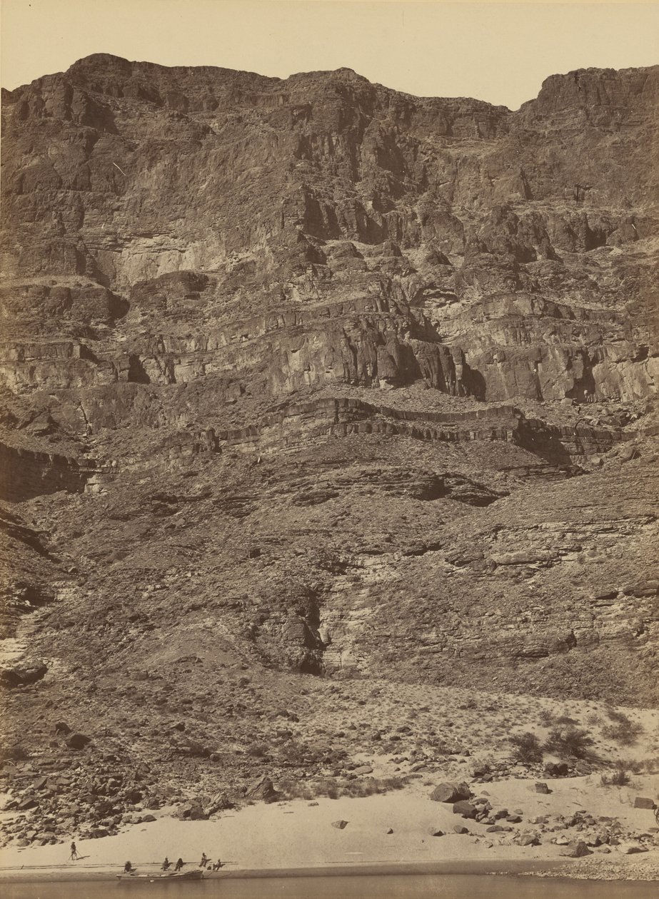 Muro en el río Colorado del Gran Cañón,1872 (foto) de Timothy O