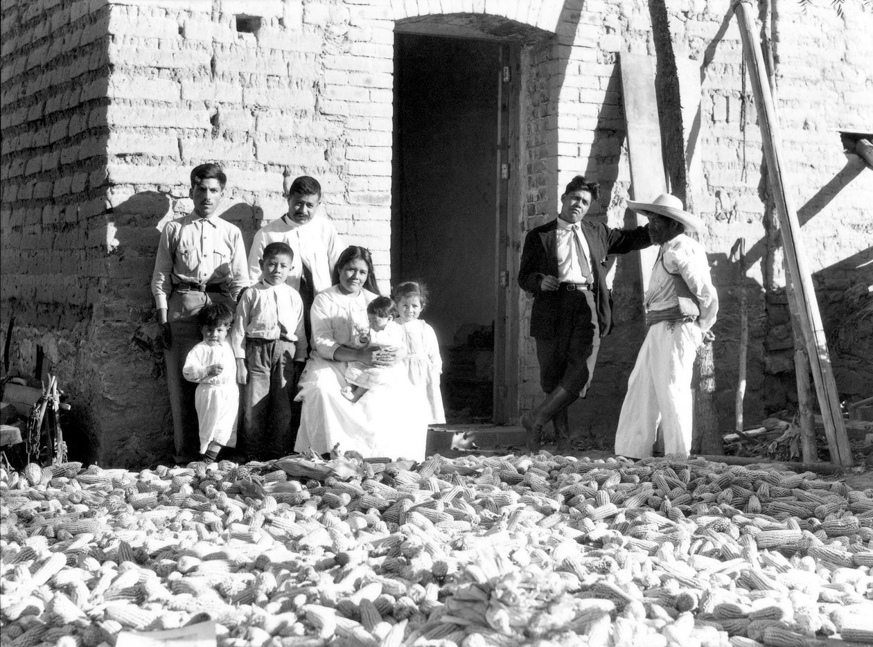 Familia con maíz, Estado de Veracruz, México, 1927 de Tina Modotti