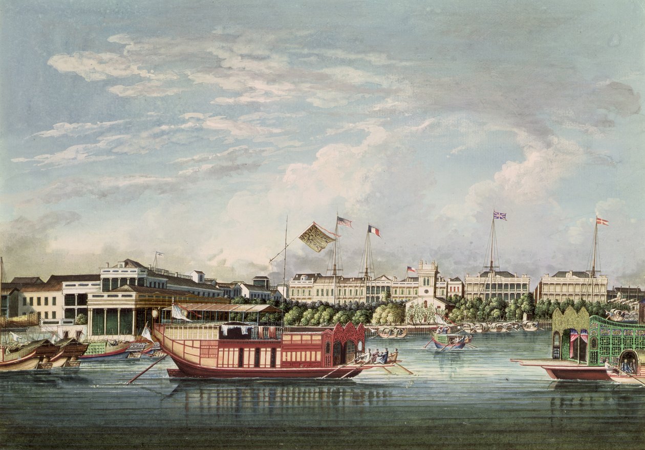 Vista de Cantón, c.1860 de Tinqua