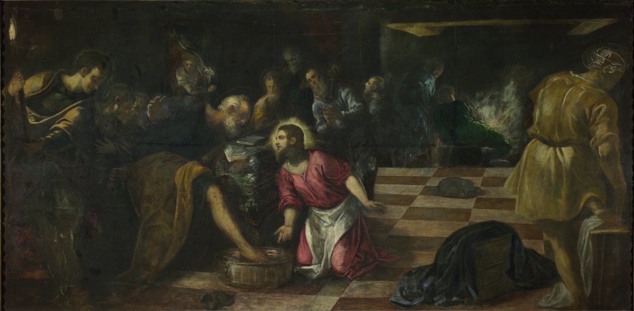 Cristo lavando los pies de los discípulos de Tintoretto