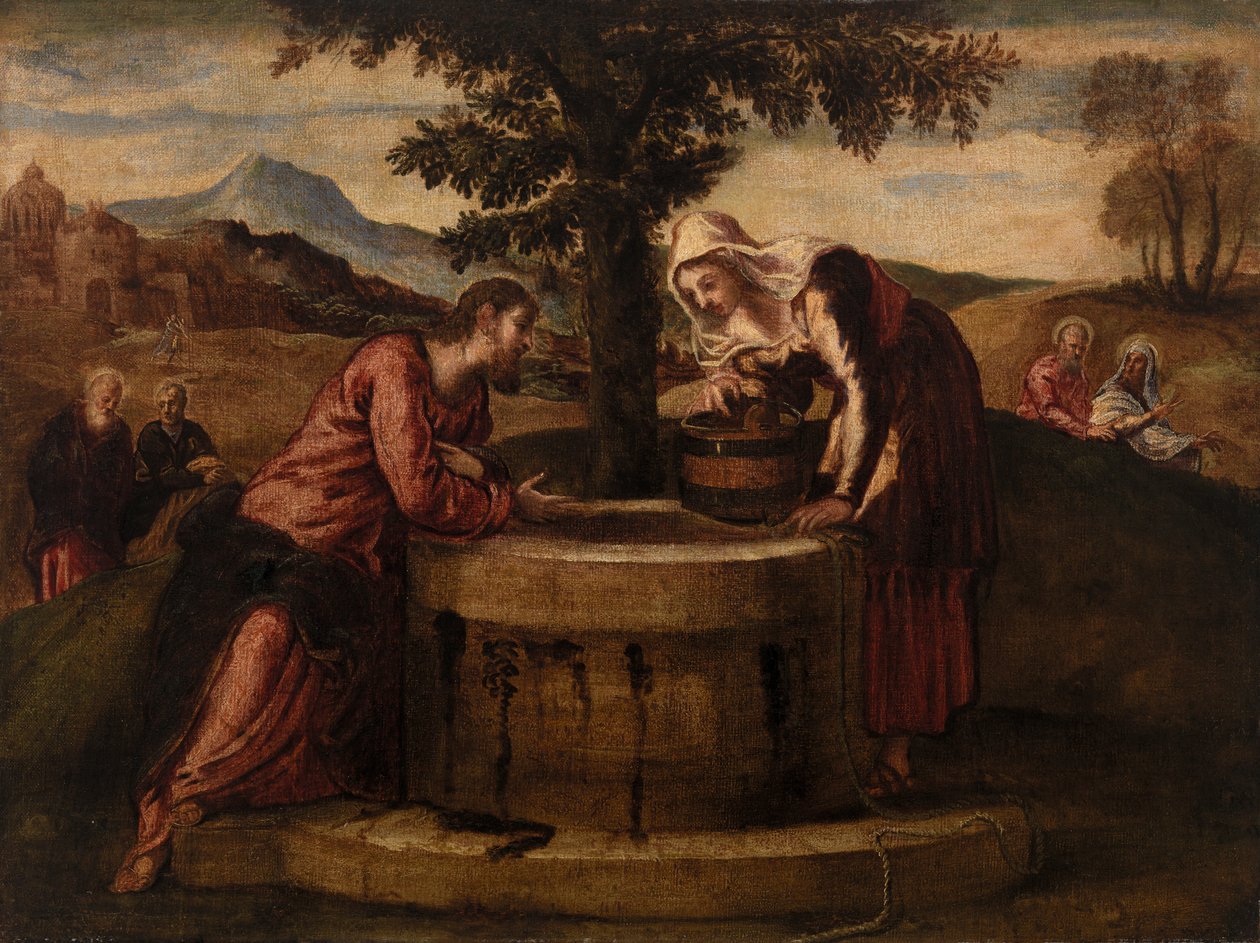 Cristo y la mujer de Samaria de Tintoretto (Jacopo Robusti)