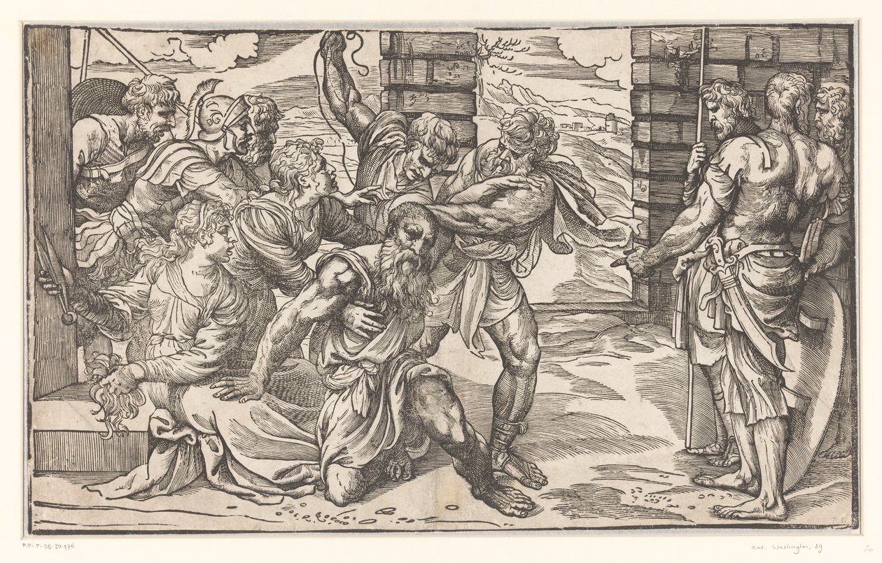 Sansón pelea con soldados filisteos de Titiaan