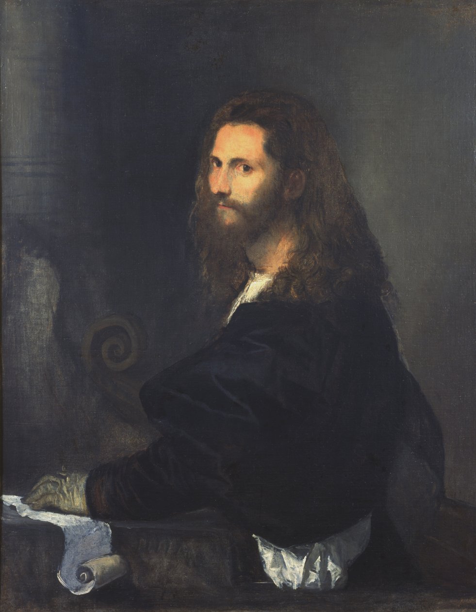 Retrato de un músico de Tiziano Vecelli