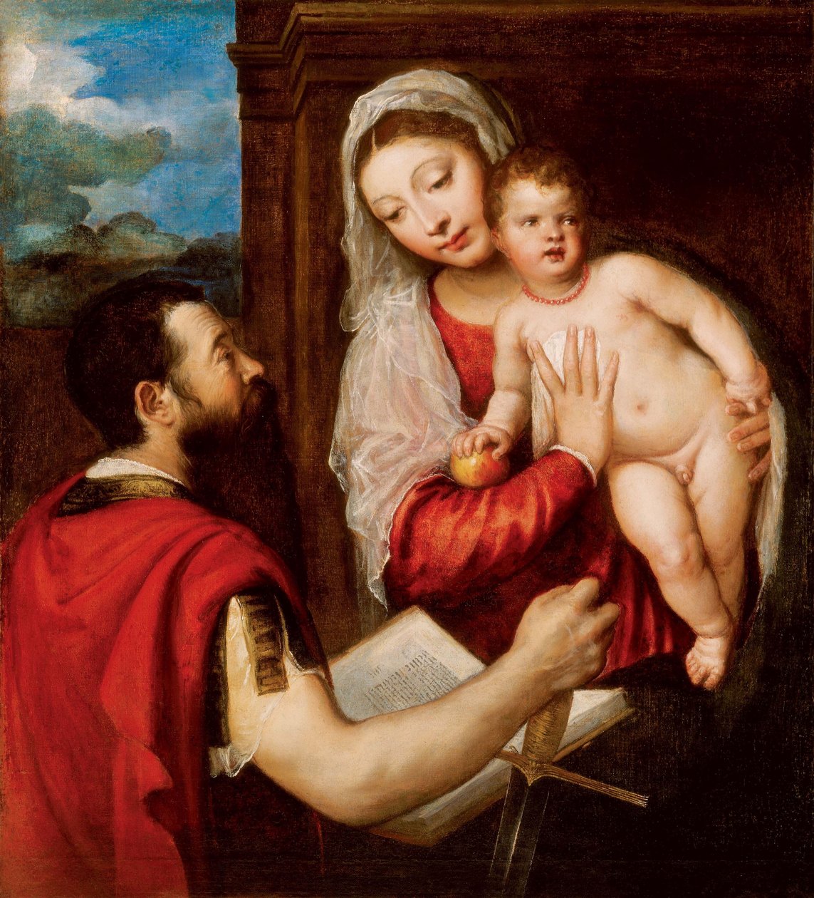 Virgen María con el Niño y San Pablo de Tiziano Vecelli