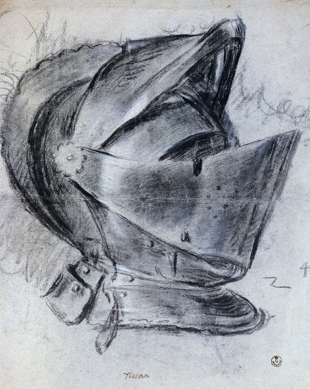 Casco (dibujo) de Titian (c.1488 1576)