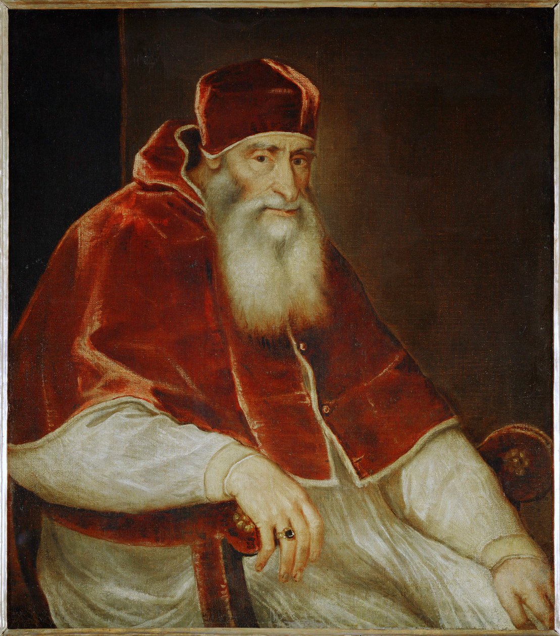 Papa Pablo III Farnesio ... (pintura sobre lienzo) de Titian (c.1488 1576)