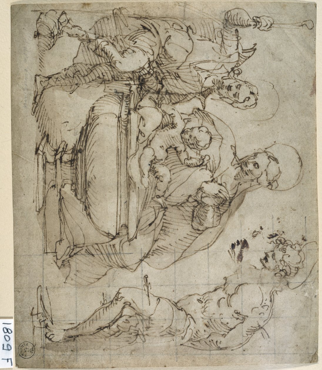 Conversación sagrada (pluma y tinta sobre papel) de Titian (c.1488 1576)