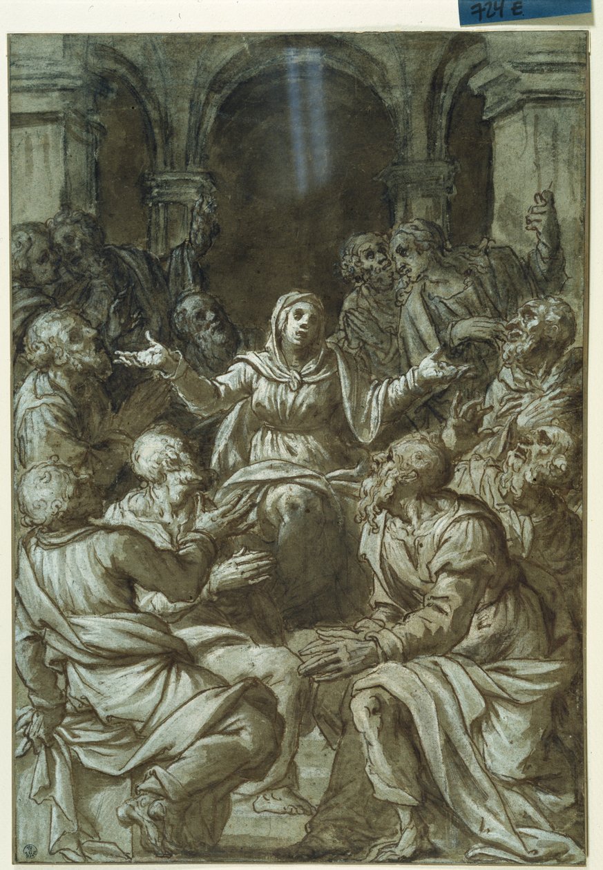 La Virgen María con los Apóstoles de Santo Spirito ( de Titian (c.1488 1576)