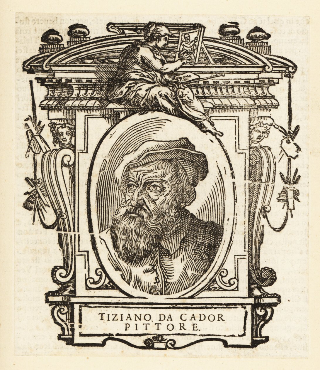Retrato de Tiziano, pintor italiano durante el Renacimiento, nacido en Pieve di Cadore, circa 1488-1576 de Titian (c.1488 1576) (after)