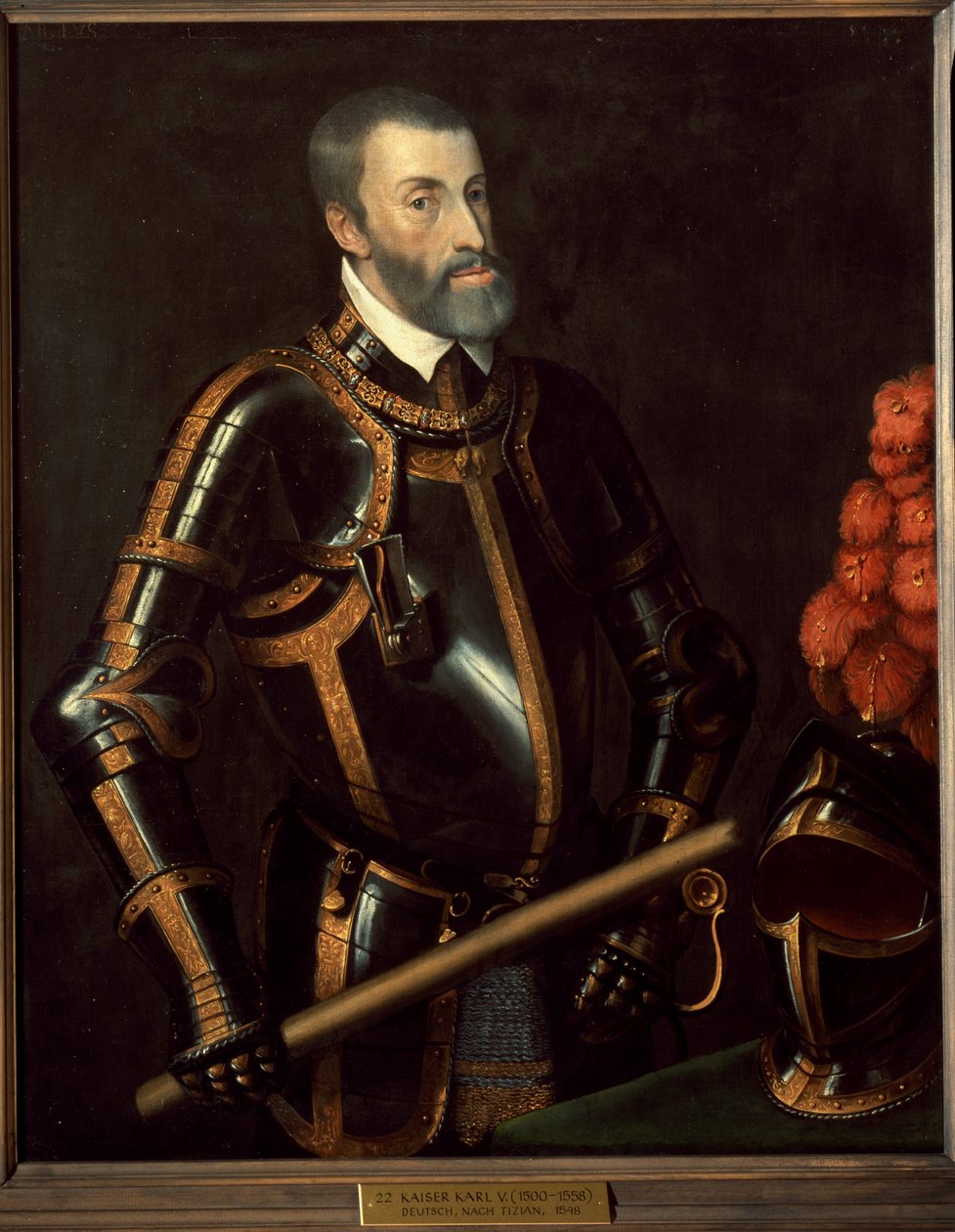 Retrato de Carlos V, Emperador de Alemania de Titian (c.1488 1576) (manner of)