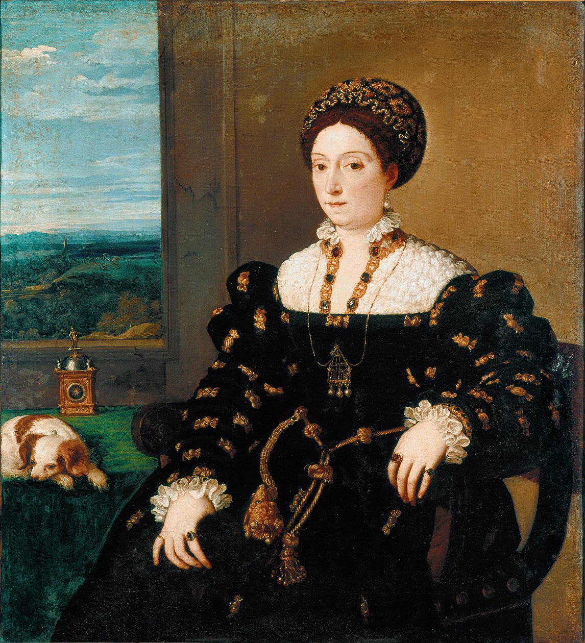 Retrato de Eleonora Gonzaga, Duquesa de Urbino de Tiziano Vecelli