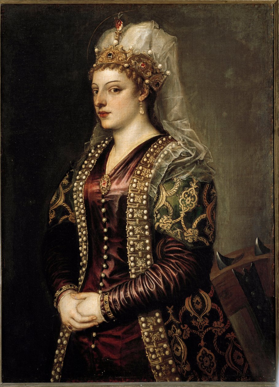 Retrato de la Reina de Chipre Caterina Cornaro, como Santa Catalina de Alejandría de Tiziano Vecelli