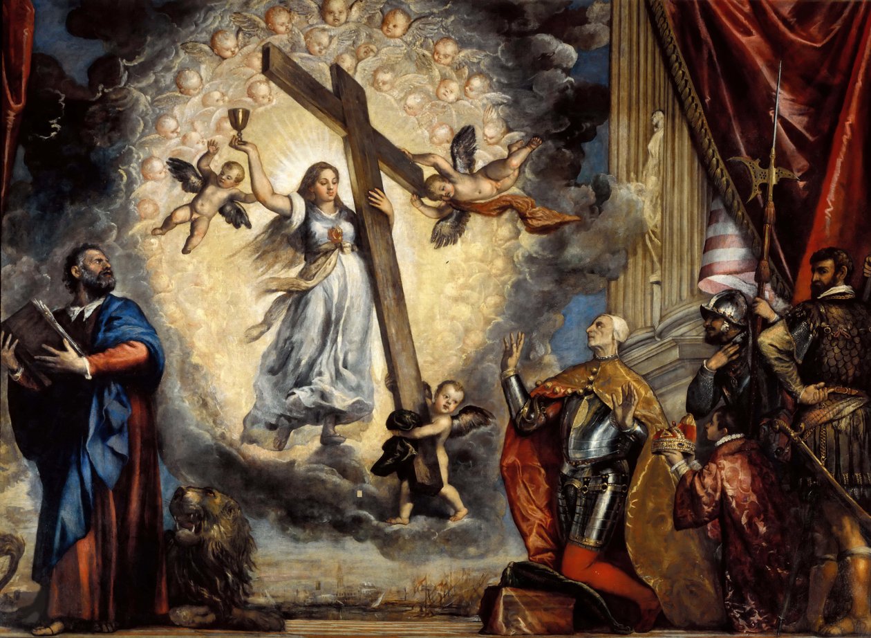 Doge Antonio Grimani arrodillado ante la Fe de Titian