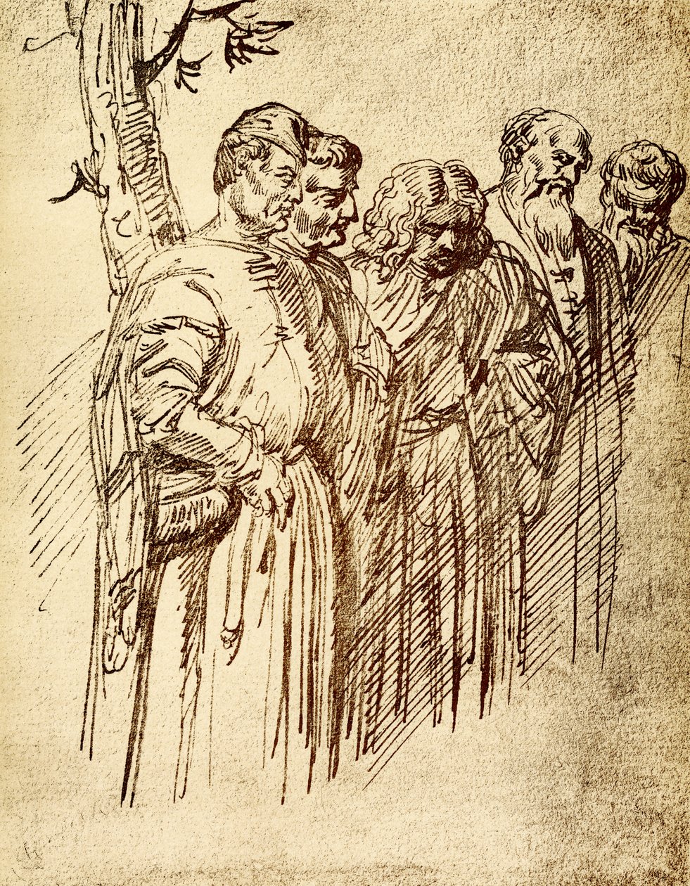 Grupo de espectadores del milagro de San Antonio de Tiziano Vecelli