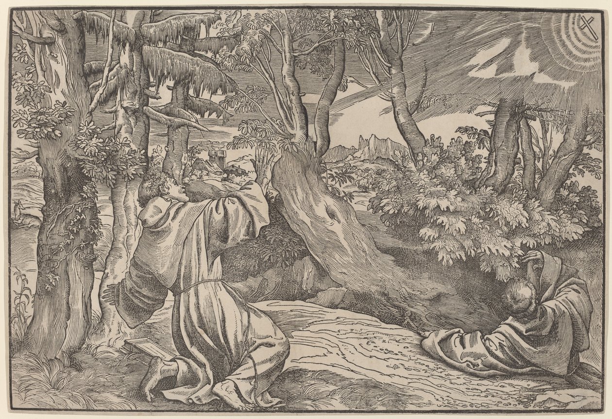 San Francisco recibiendo los estigmas de Titian
