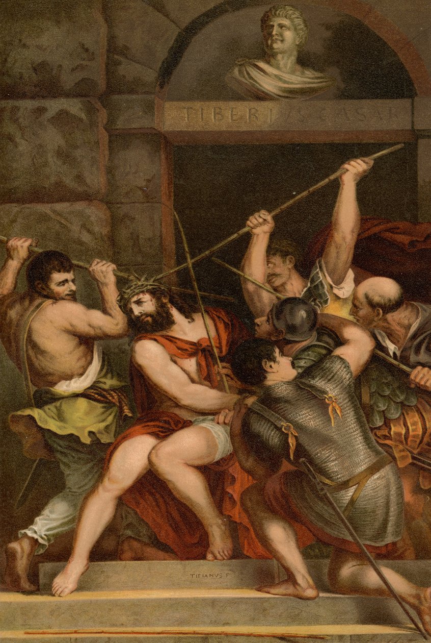 La coronación de espinas de Tiziano Vecelli