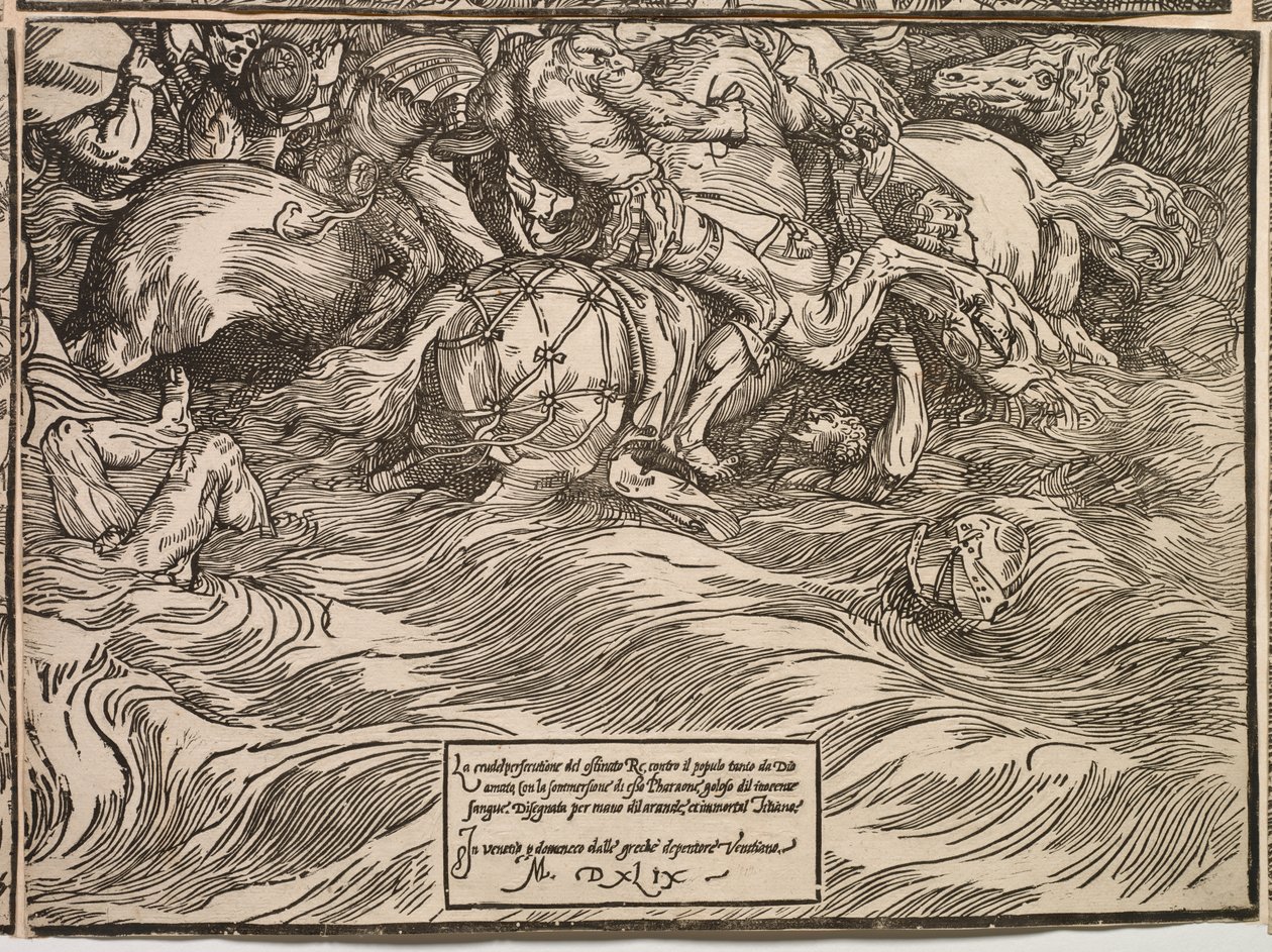 La sumersión del ejército del faraón en el Mar Rojo de Titian