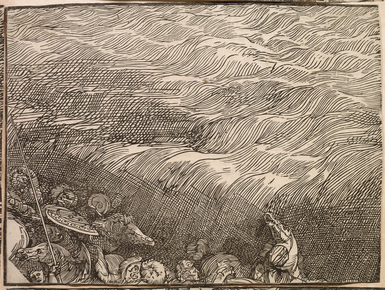 La sumersión del ejército del faraón en el Mar Rojo de Titian