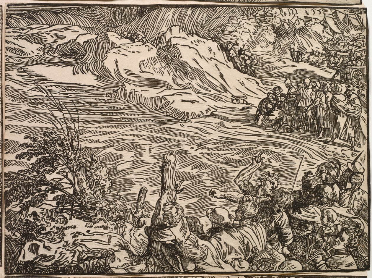 La sumersión del ejército del faraón en el Mar Rojo de Titian