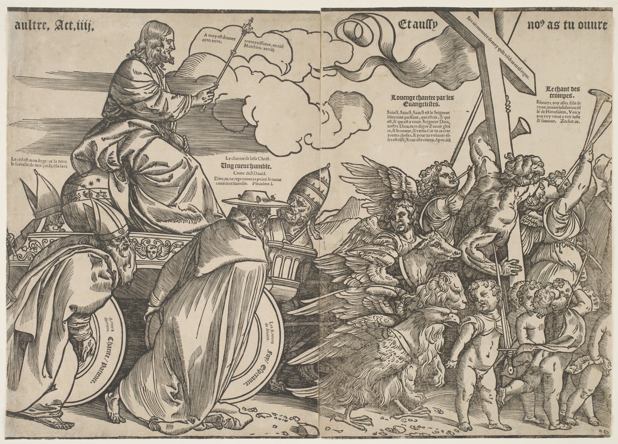 Trompetas y el carro de Cristo, c.1511 de Tiziano Vecelli