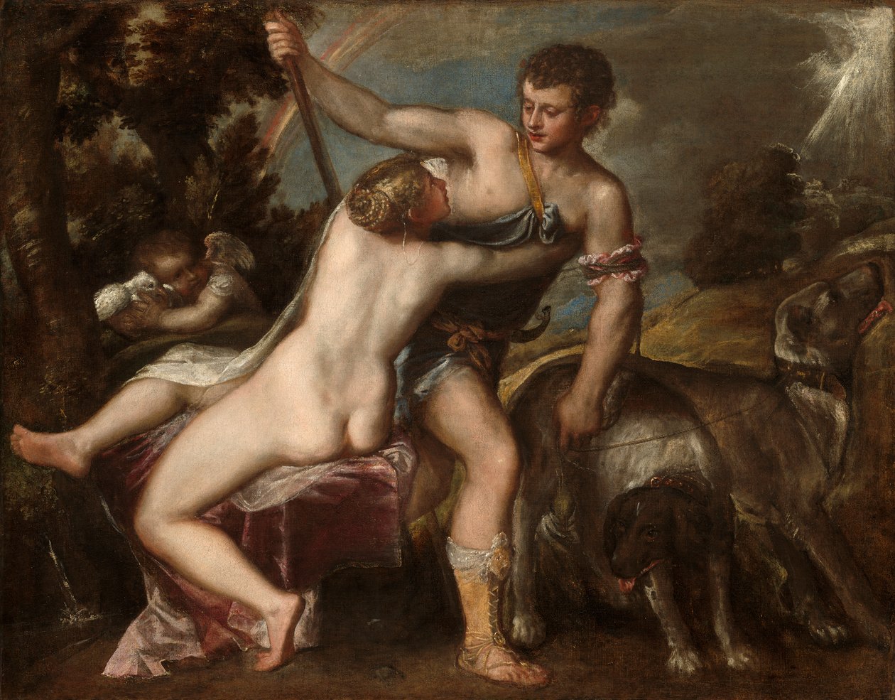 Venus y Adonis de Tiziano Vecelli