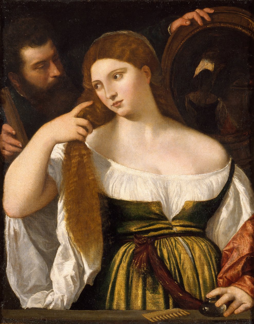 Niña ante el espejo de Tiziano Vecelli