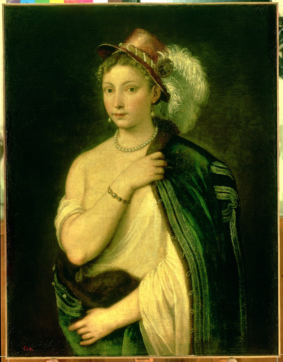Retrato femenino, c.1536 de Tiziano Vecelli
