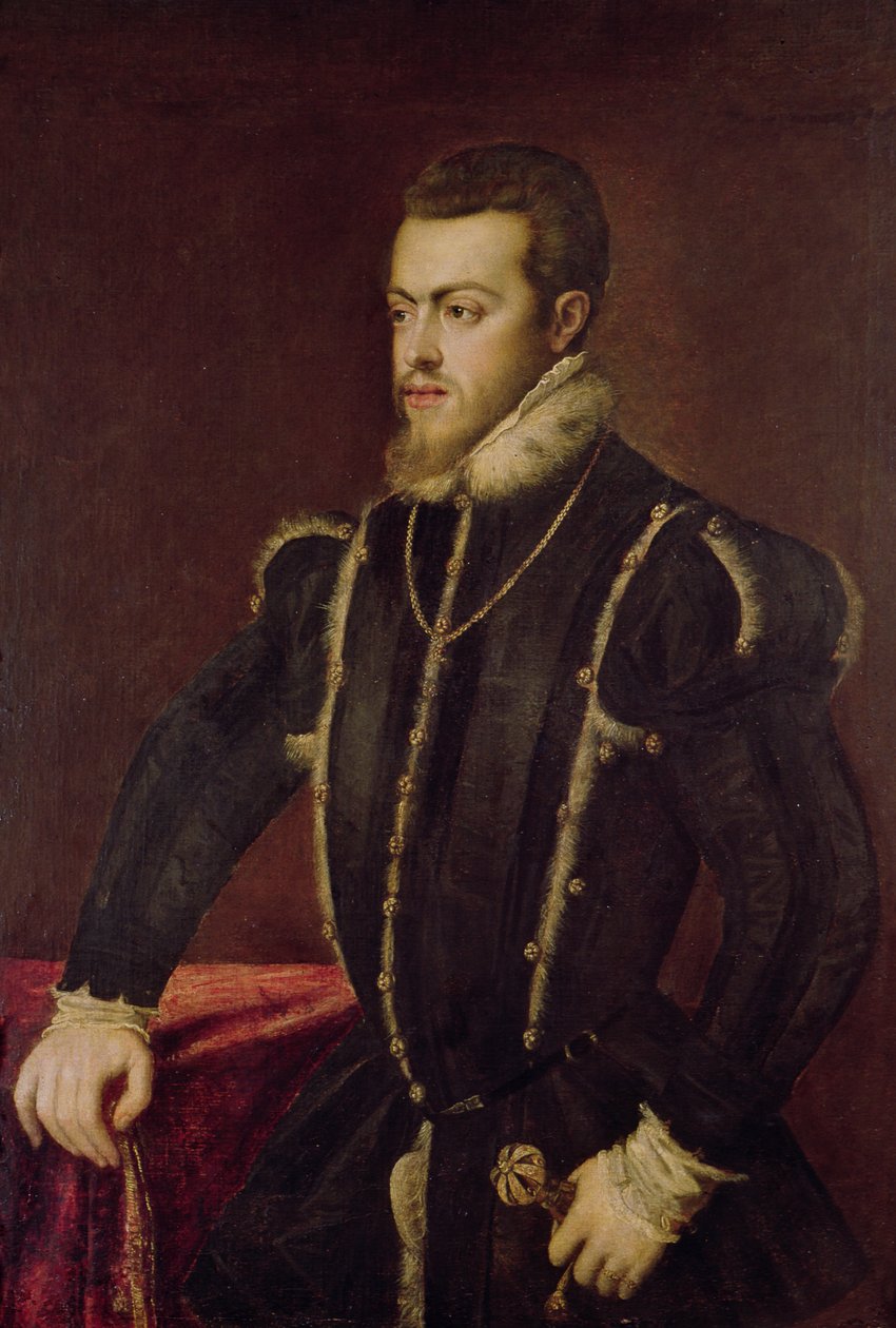 Retrato de Felipe II (1527-98) de España de Tiziano Vecelli