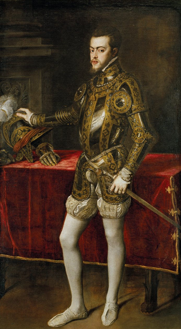 Retrato de Felipe II de España de Tiziano Vecelli