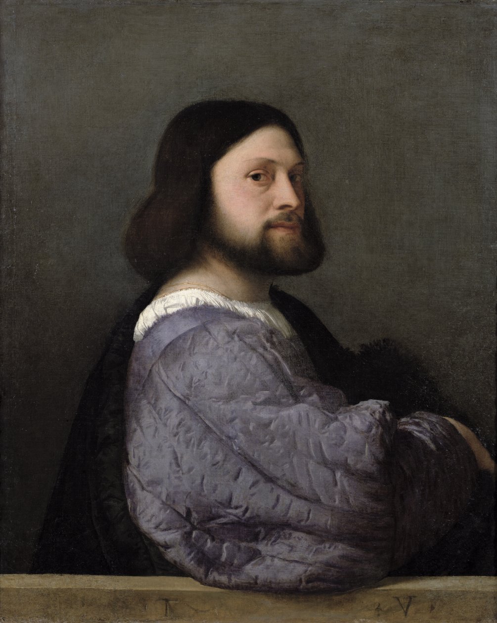 Retrato de un hombre, c.1512 de Tiziano Vecelli