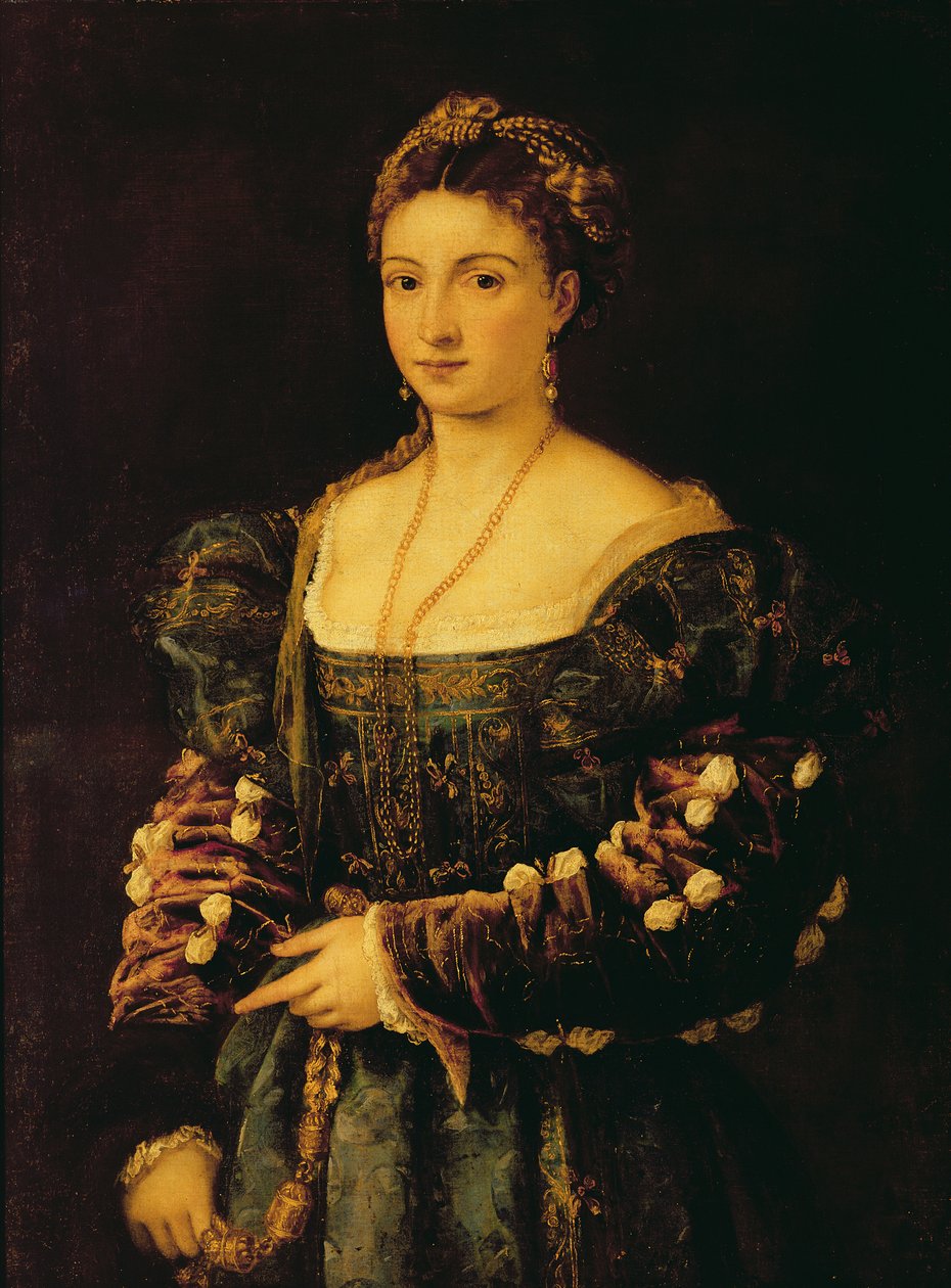 Retrato de una mujer, llamada La Bella de Tiziano Vecelli