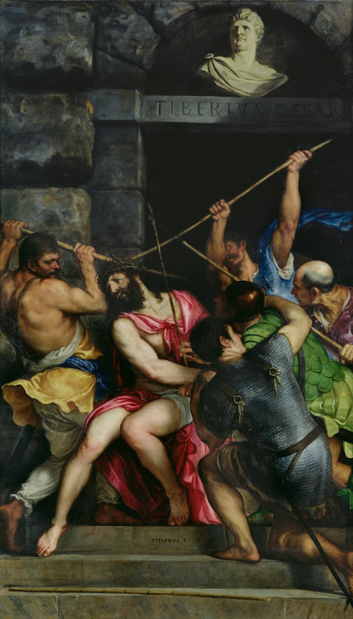 La Coronación de Espinas, 1540-42 de Tiziano Vecelli